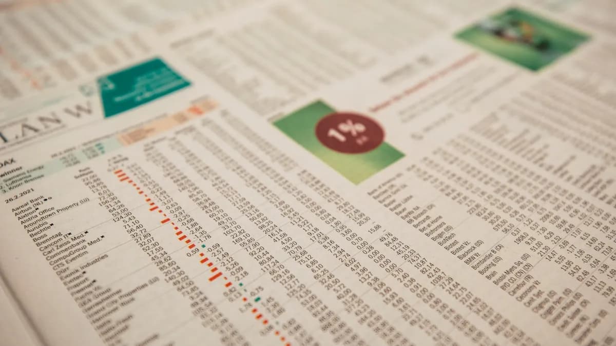 Documento com gráficos financeiros e indicadores percentuais, representando a regra dos 5 por cento em custos de saúde